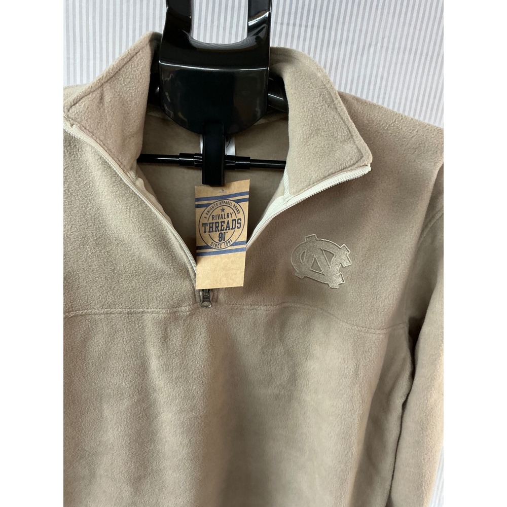 Rivalry Threads Kids North Carolina Tar Heels Fleece Quarter Zip Pullover Tan S - Picture 3 of 4